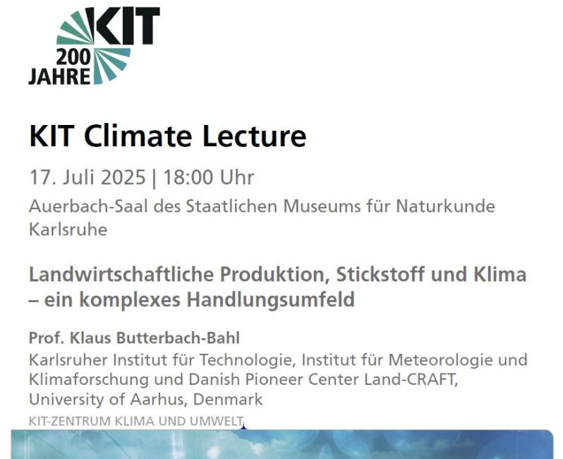 Invitation to the KIT climate lecture