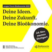 Werbebild für das Junge Forum Bioökonomie mit Datumshinweis 24.11.2025