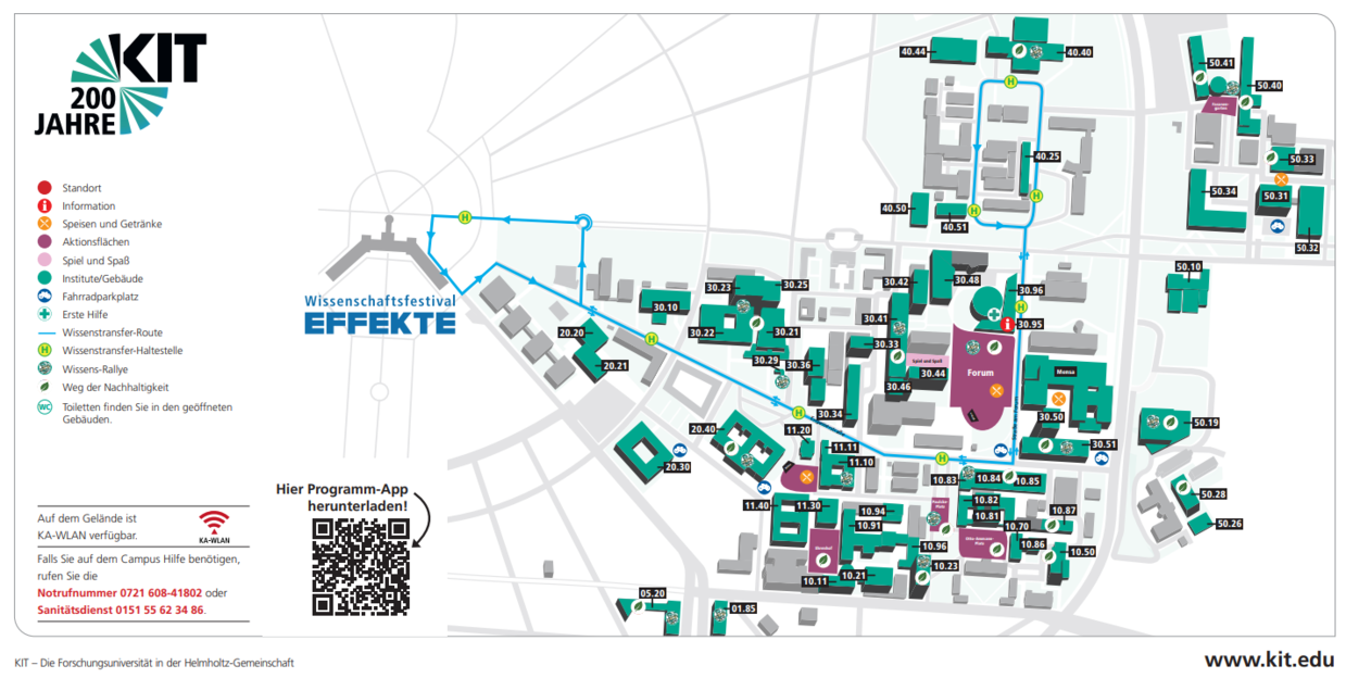 CSE VAM Karte des KIT-Campus zum Tag der offenen Tür.